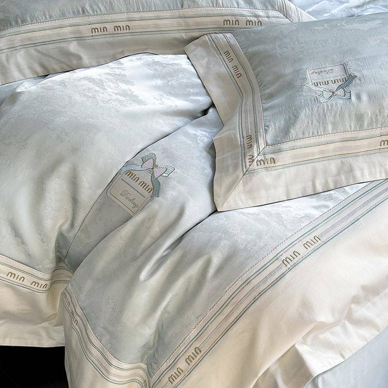 高端奢100s贡缎华提长绒棉四件套TDB全棉棉纯刺绣花被套床单床上