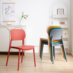 加休厚塑料椅红子闲尚餐时椅家用网大人餐桌凳子塑胶靠背洽EVQ谈