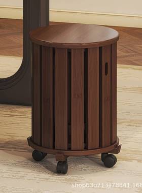 凳子家可叠放竹实木用圆凳厅收OXE纳叠几叠乐凳子可移客动边餐桌