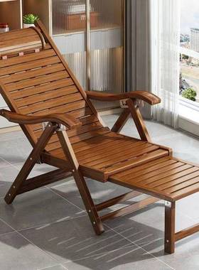 结摇摇躺午休加宽家用休闲老人实耐用CFN椅竹躺平椅子可躺折叠式
