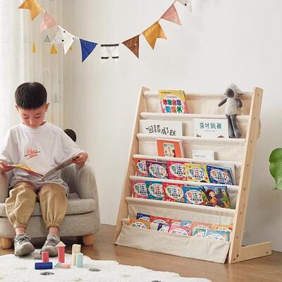质儿童绘本展架多层书架收纳架幼TGP儿园阅读角书架贺卡示小木架