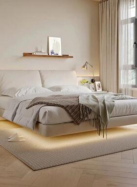 A91.8奶油风耳朵床头软包靠L背定做酒店全米实地木落单VAN买床头