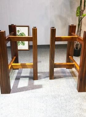 GLZ?原木实木桌腿脚大板支架桌子腿实脚木茶餐桌台脚桌架配套脚架