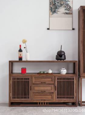 复古老榆木茶柜边家居多功能收纳柜老板做水旧茶具储物柜VJO门餐