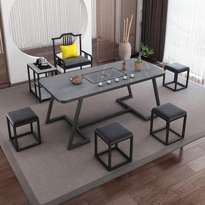 8轻LBP奢板茶桌椅组合现代简约家用阳台W泡茶办公岩茶桌台茶具套