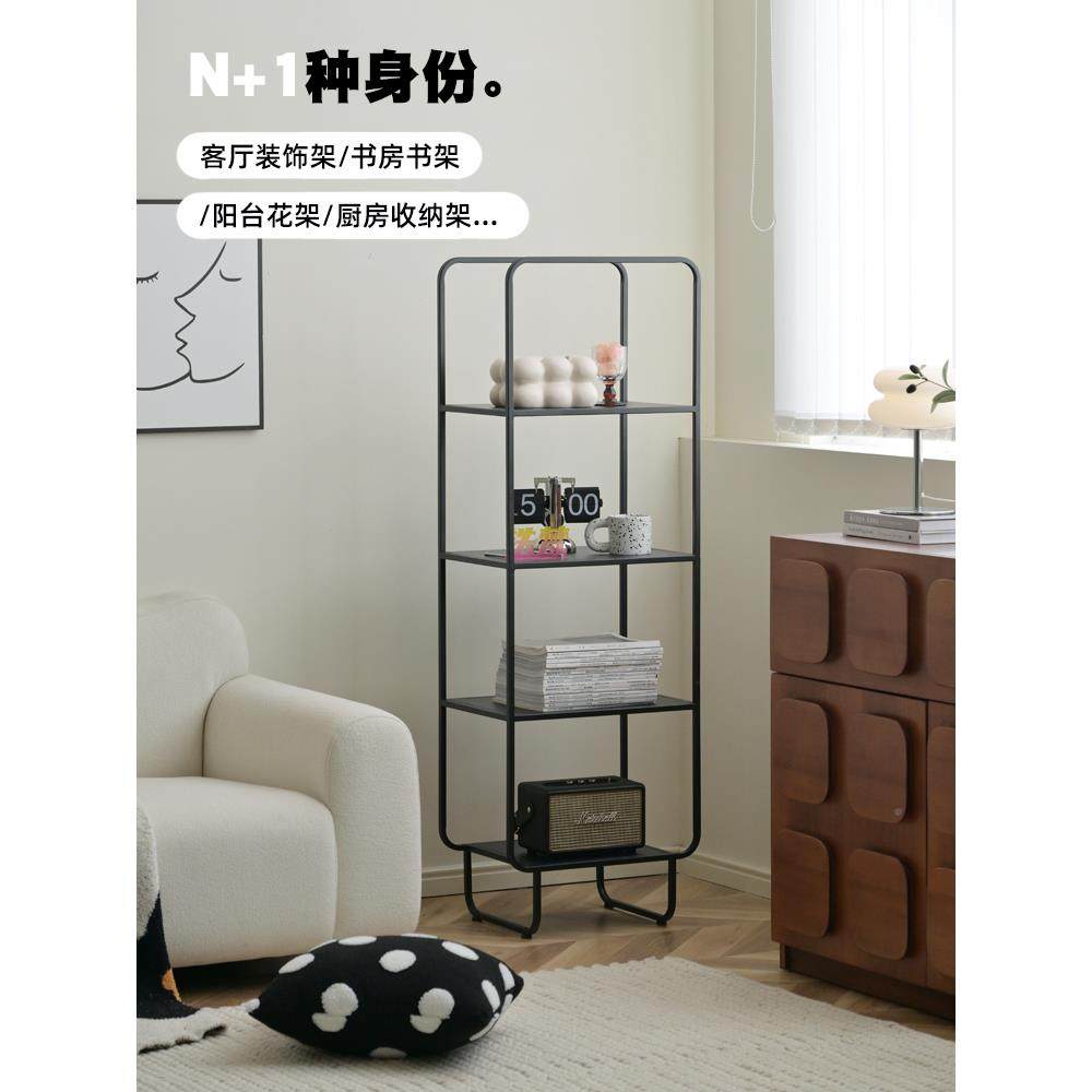 AL铁艺书架一体落置物架靠23TF36SJ9墙小书柜转立架墙边窄柜角角