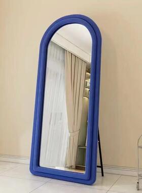 KHA镜子用女生全身穿衣网镜卧室衣镜贴墙红化妆挂墙立家体落试地