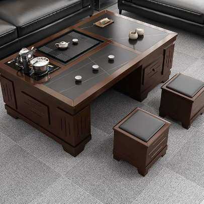 岩板功夫茶几客厅家用喝茶茶几办公室泡茶台带烧水壶茶