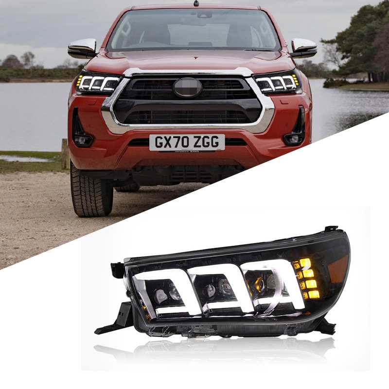 适用于15-20款丰田海拉克斯HILUX REVO大灯总成改装LED日行灯VIGO