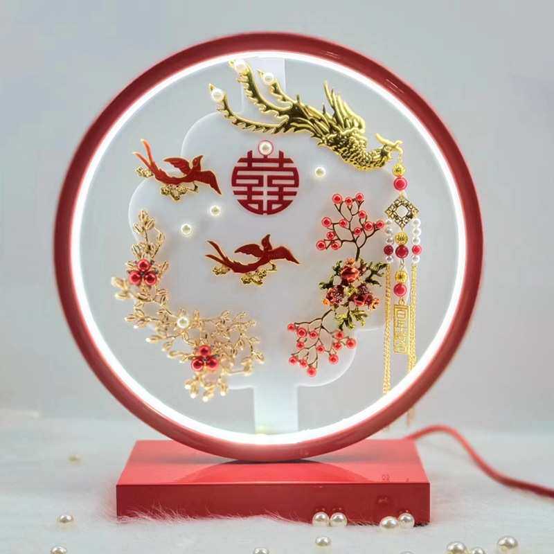 厂家定制婚庆结婚喜庆装饰台灯新娘陪嫁灯龙凤呈祥婚房卧室床头灯