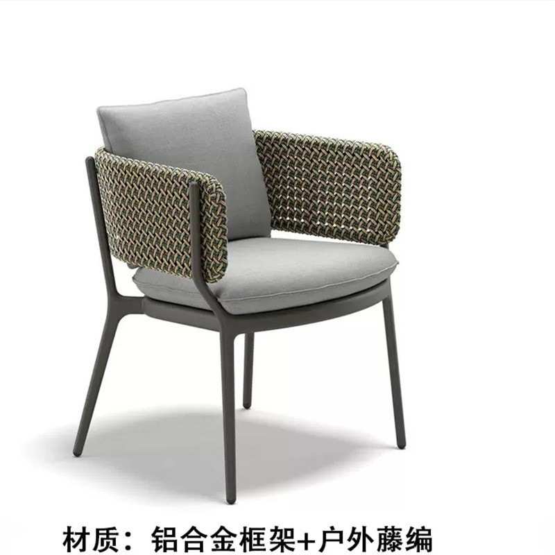 户外绳编桌椅大理石休闲桌子音乐餐吧桌椅咖啡厅庭院室外编藤桌椅