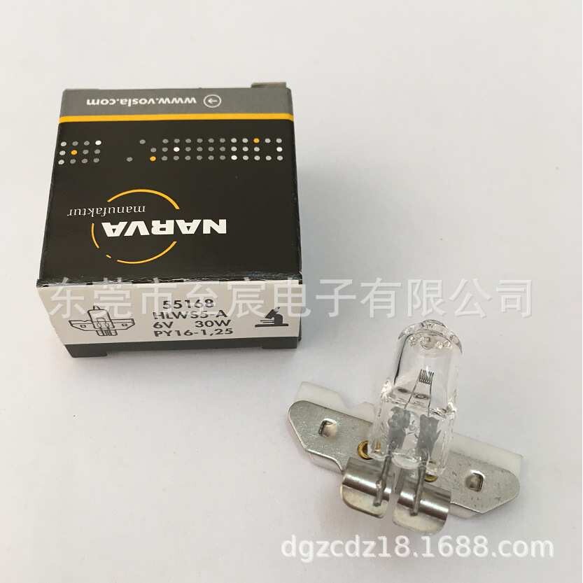 德国NARVA利华卤素灯泡55168 6V30W蔡司显微镜HLWS5-A PY16-1.25