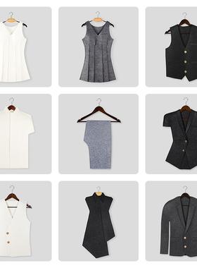 轻奢样板间软装饰品衣柜衣帽间道具毛毡衣服全屋展厅陈列摆件