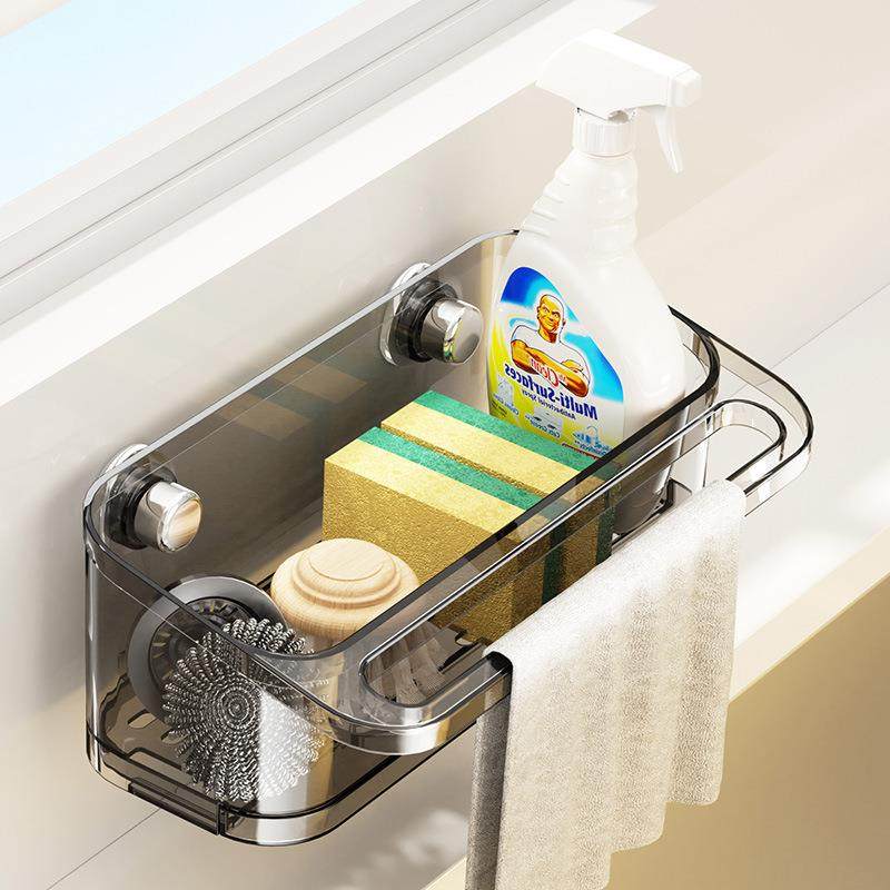 置物架厨房吸盘钢丝球洗碗抹布洗手池沥水架壁挂水槽收纳包邮