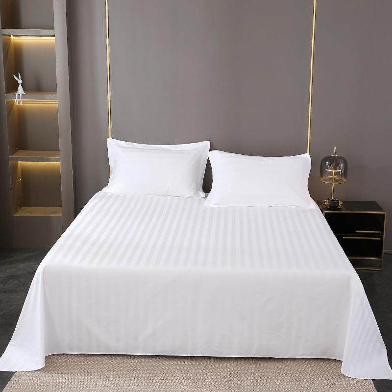 酒店布草纯棉60s床上用品宾馆民宿白色条纹床单被套枕套四件套,床上用品,酒店床品套件,淘宝优惠券,粉丝福利购,淘宝优惠卷