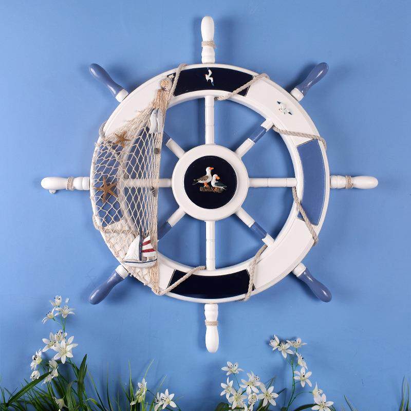 地中海风格72CM大号船舵墙面装饰挂件酒吧KTV餐厅海洋主题装饰品,家居饰品,壁饰,淘宝优惠券,粉丝福利购,淘宝优惠卷