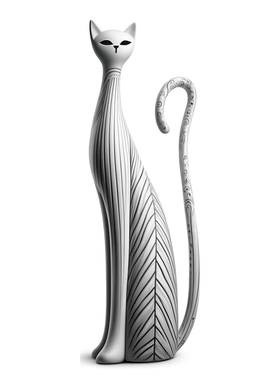 欧式创意抽象油画猫装饰佳节送礼树脂工艺品卧室桌面玄关猫咪摆件