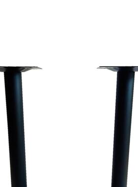 长方形台脚黑色铁烤漆双柱桌脚餐厅配套餐桌椅餐台脚配件