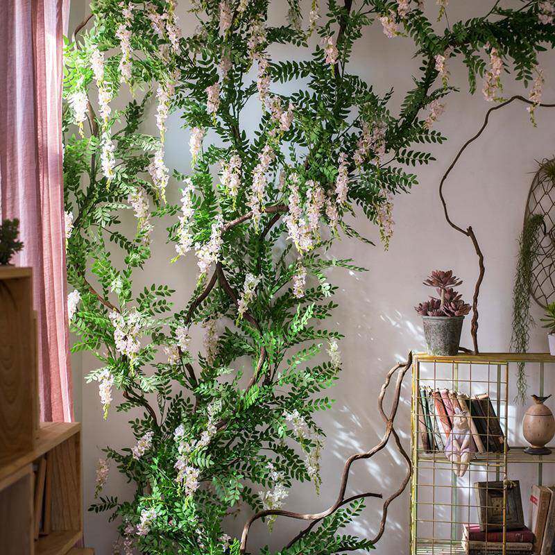 场豆槐花垂叶束吊仿真绿植垂缠绕藤22220000蔓大型景陈列婚花庆