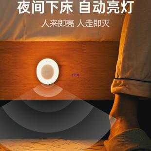 智能人体感应灯入户门卫生间起夜过道充插电式小夜灯自动亮灯