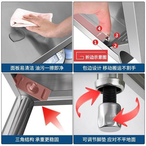 厨房置物架多层加厚货架微波炉烤箱收纳架不锈钢五层储物架