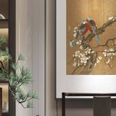 饰画喜关鹊挂闹梅餐厅软装 溥中儒新式 客厅玄装 画多联YZ202304组合
