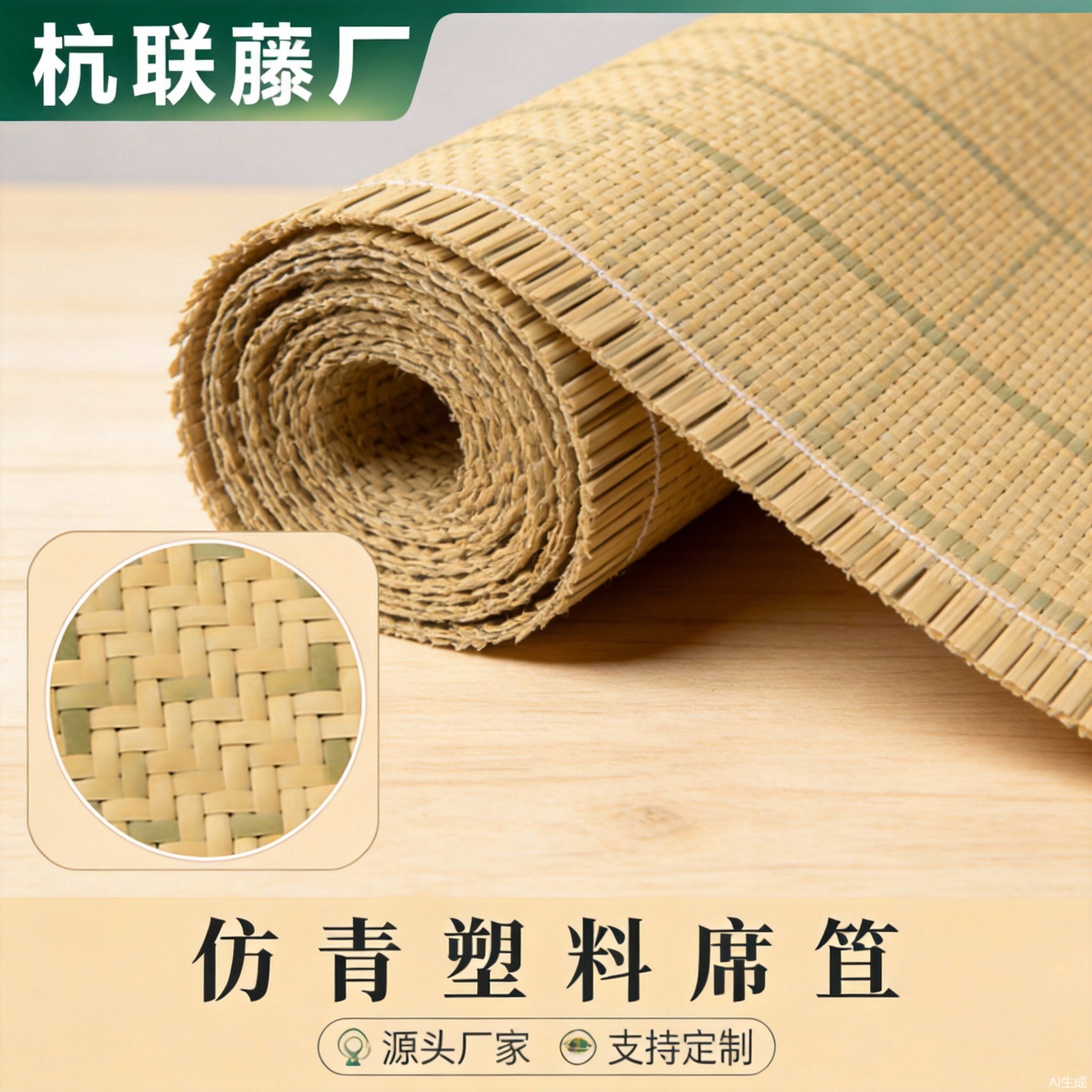 新中式仿真藤编人字墙饰