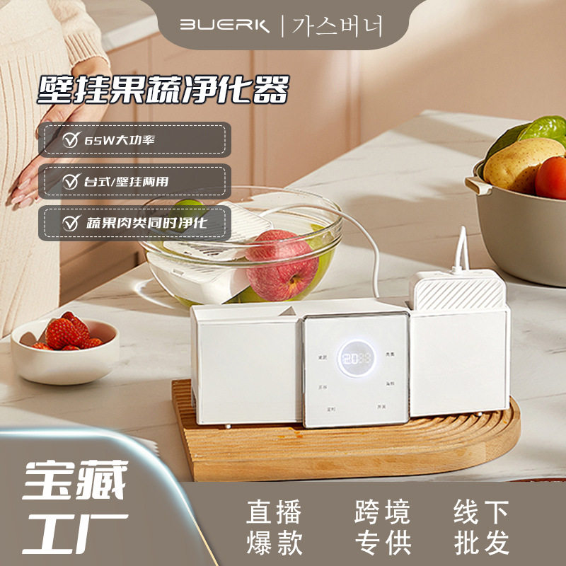 厂家果蔬消毒净化器家用洗菜机全自动清洗机挂壁食材负离子净食机