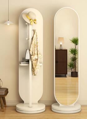 转穿衣身落地镜家用卧旋室挂衣帽镜架全镜子一体试衣镜立式可XIK