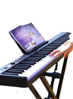 LA初DE88键折叠琴携式电子琴成人便学者练习键盘拼接手钢卷电LADE