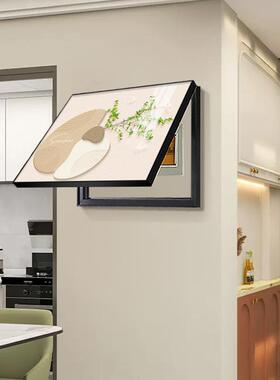 奶油风电SQFR1124表箱装饰画体免打孔电闸弱电箱遮多媒总开盒关挡