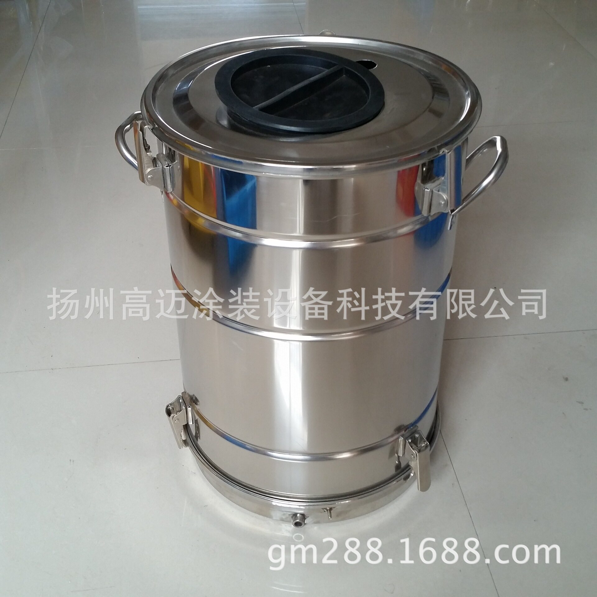 不锈钢粉桶 快拆粉桶 脱卸式供粉桶 分体式不锈钢粉桶 底部可拆卸