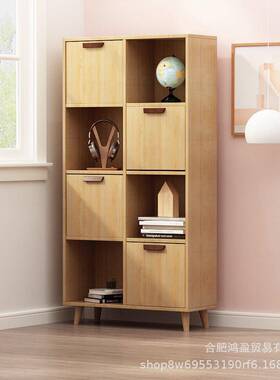 日式小矮柜组合格柜实木地书柜书置物子架电视落柜缝隙架89875柜