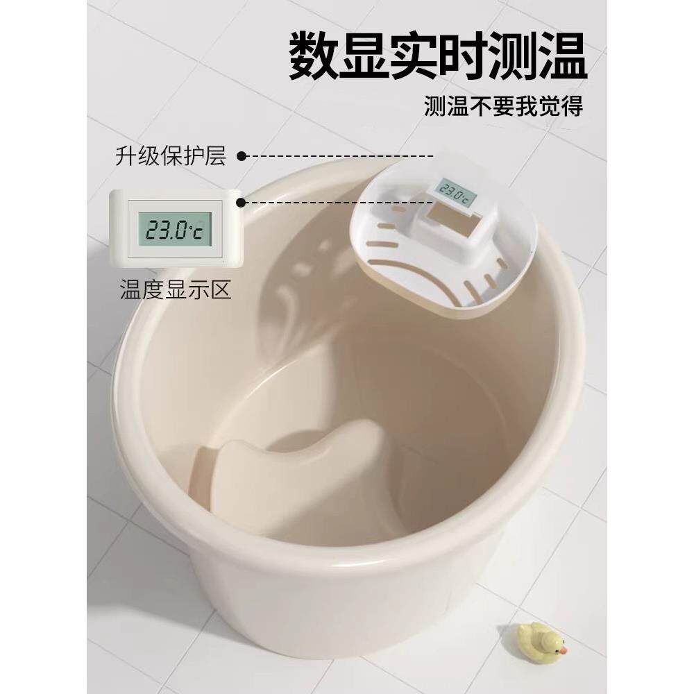 童F97T9S88泡桶宝宝洗澡桶小婴儿加厚儿澡可坐带排水浴桶家用孩泡