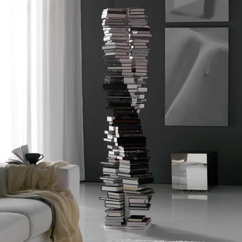 DNA螺旋隐形落地转角书架