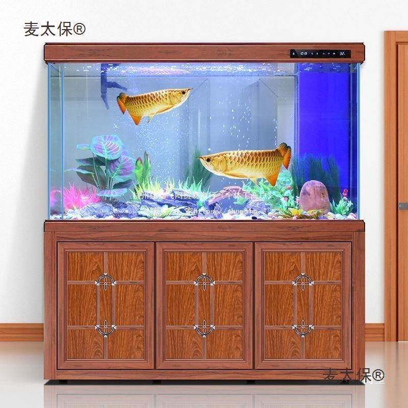 鱼水断族客厅家麦太保用水大型底滤玻箱璃隔免换水屏风中白缸麦太