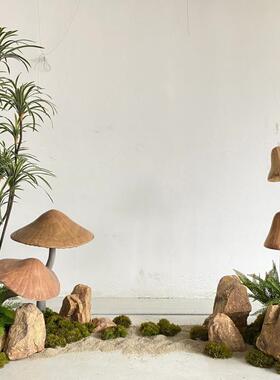 仿P真U泡石头假石头灰色造观配沫件酒店园林沙景生石黑山装饰RAK