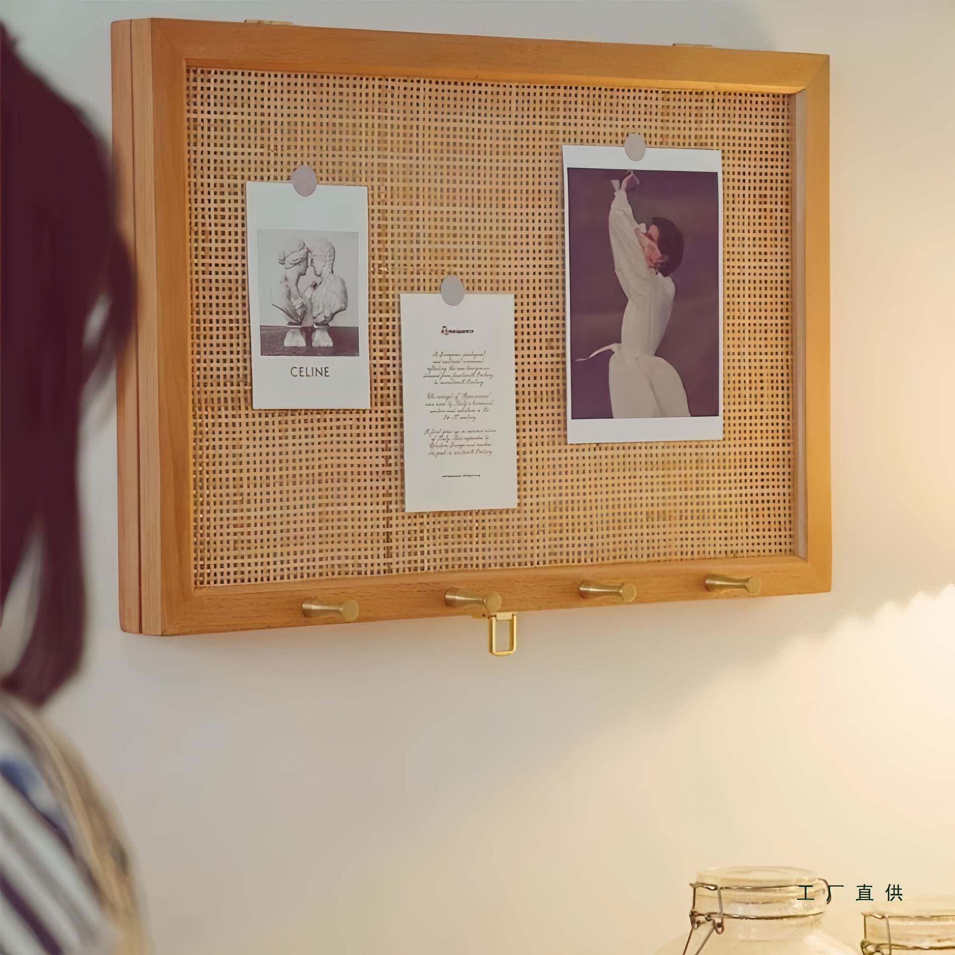 实木藤编电表箱遮挡装饰画置F98HM9MS木带挂钩樱桃电箱弱遮丑物架