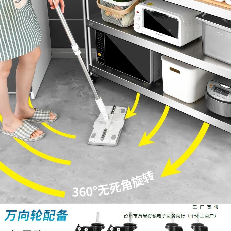 4厨房置物架不绣F96S7866钢落地多收纳架菜3不锈钢0式加层厚货架