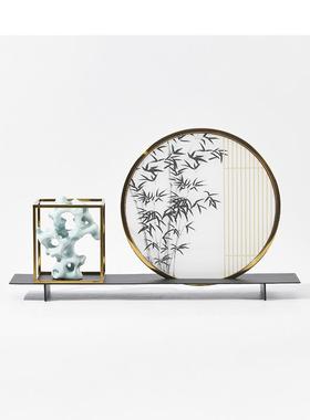 中室式竹叶亚克力屏风配饰摆ES-A6049件板房新售楼处茶客厅玄关样