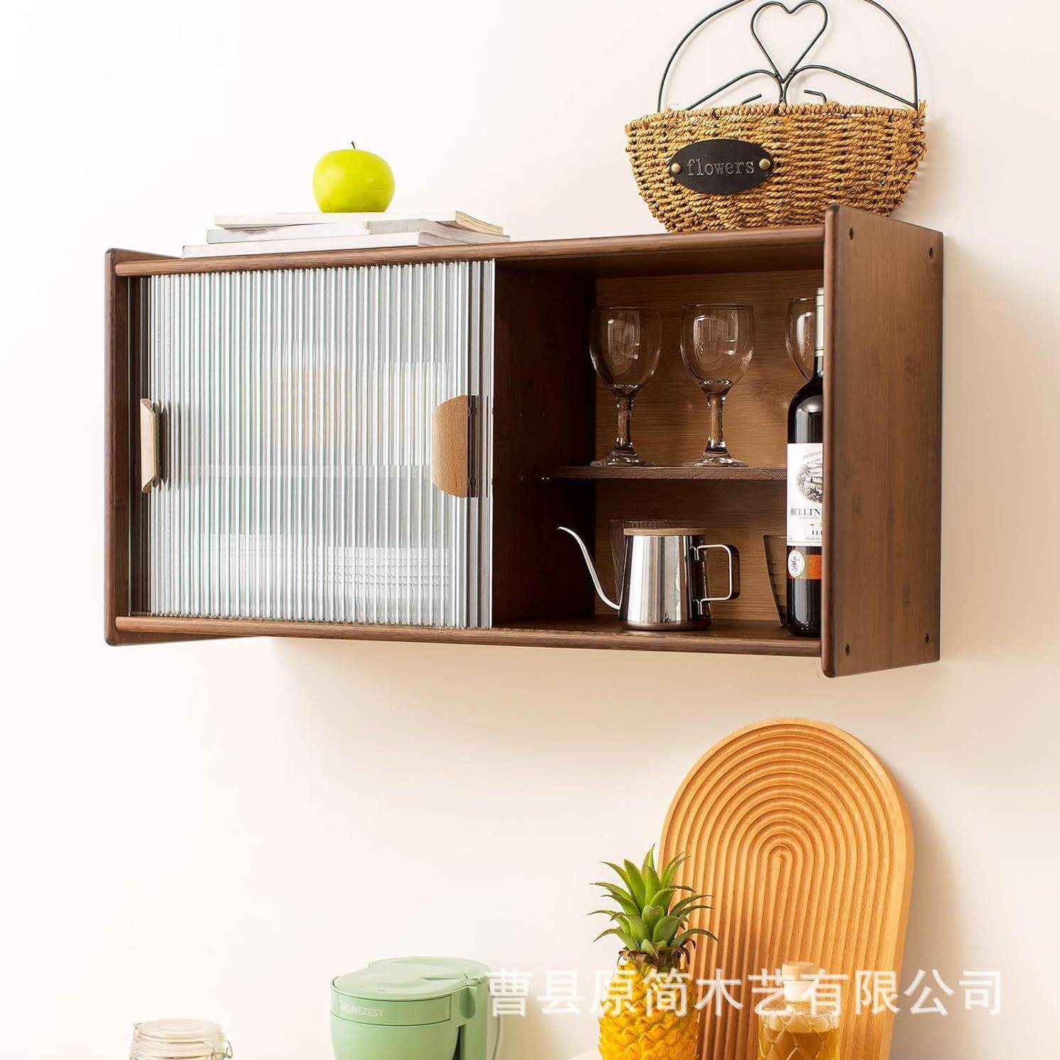 木质yuanjian厨房料台面调收纳柜桌面边餐盘整理置物架木实餐柜子
