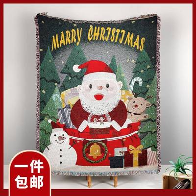 双子圣圣诞集市诞款提花沙发发毯防猫抓沙巾纯棉毯盖毯艺层术挂毯