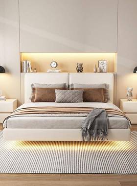 现代约实木百床简头柜奶床边柜白色收纳柜卧糖室HSW柜子储物搭款