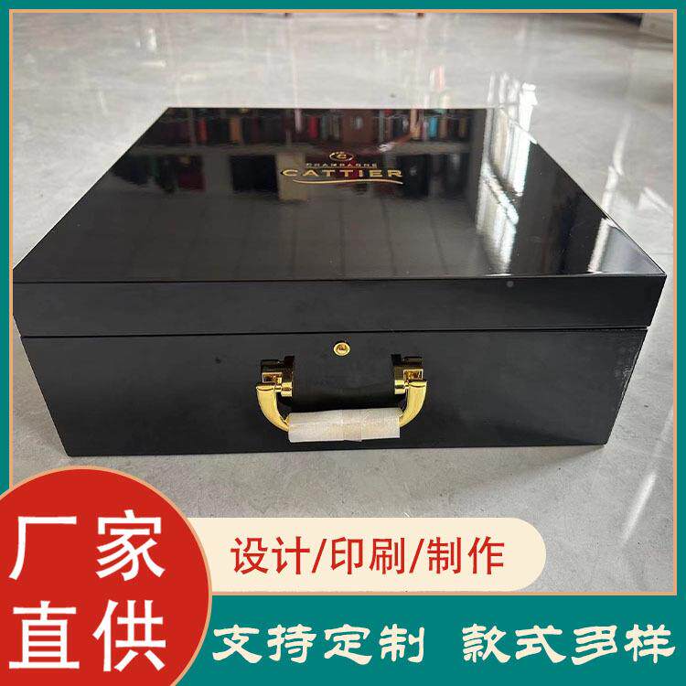 烤红酒三支装红酒木漆箱319木制红酒酒箱钢威琴盒漆士忌酒盒