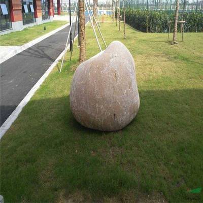 天然大型草坪石水冲鹅卵石河滩石园林景观造景临沂大跃