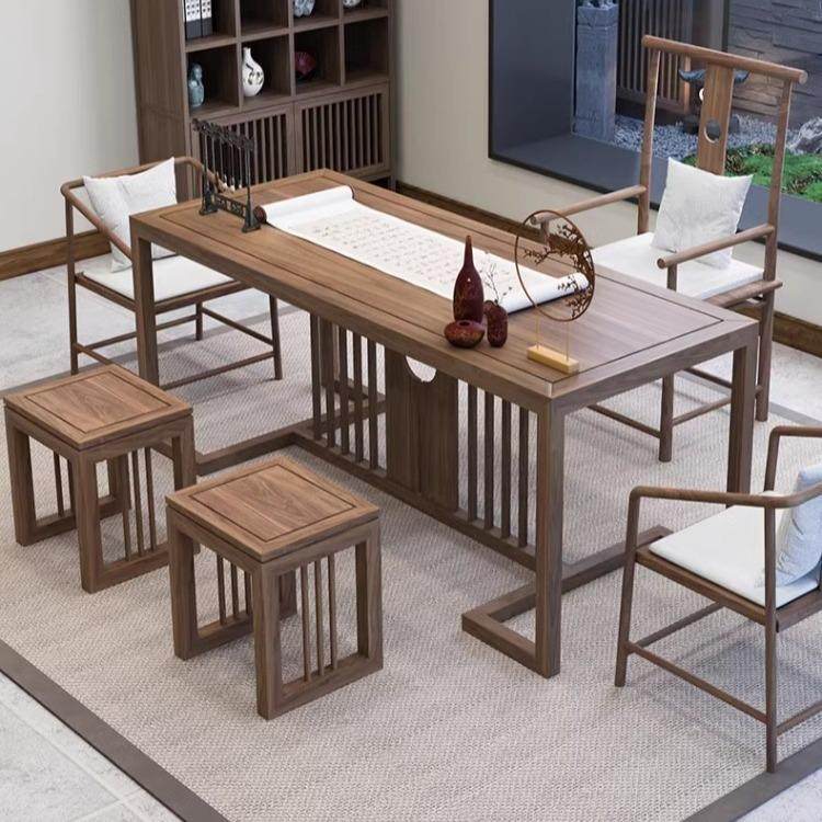 新中式老榆木茶桌椅子餐桌家用阳台泡茶桌老榆木电脑桌写字台,电子元器件市场,其它元器件,淘宝优惠券,粉丝福利购,淘宝优惠卷
