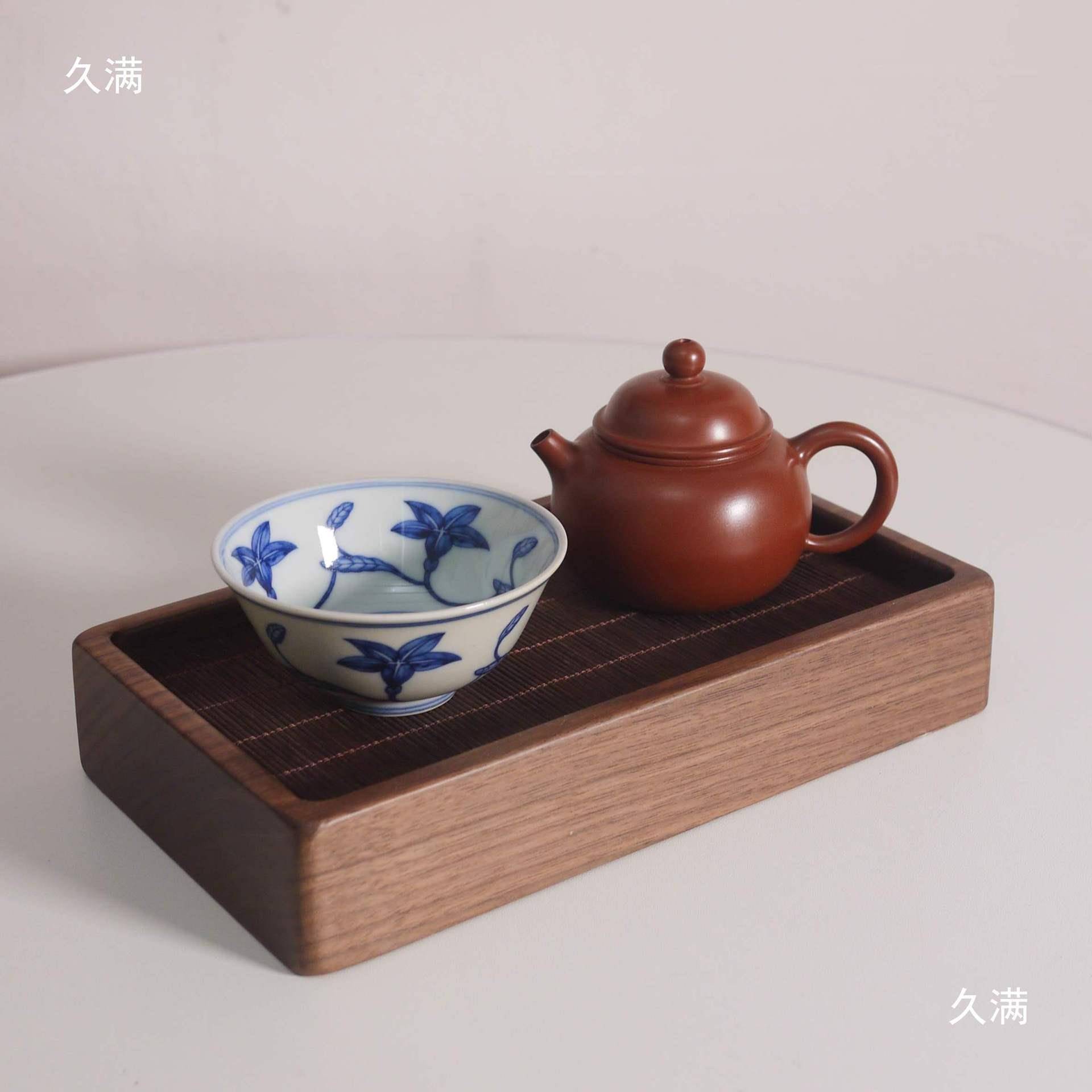 小青茶事丨一人饮胡桃木小号实木茶盘干泡台便携茶台蓄水其他