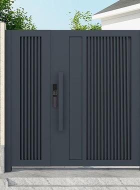 铝合金庭院门别墅户外单双开门农村院子花园栅栏电动中式铁艺大门