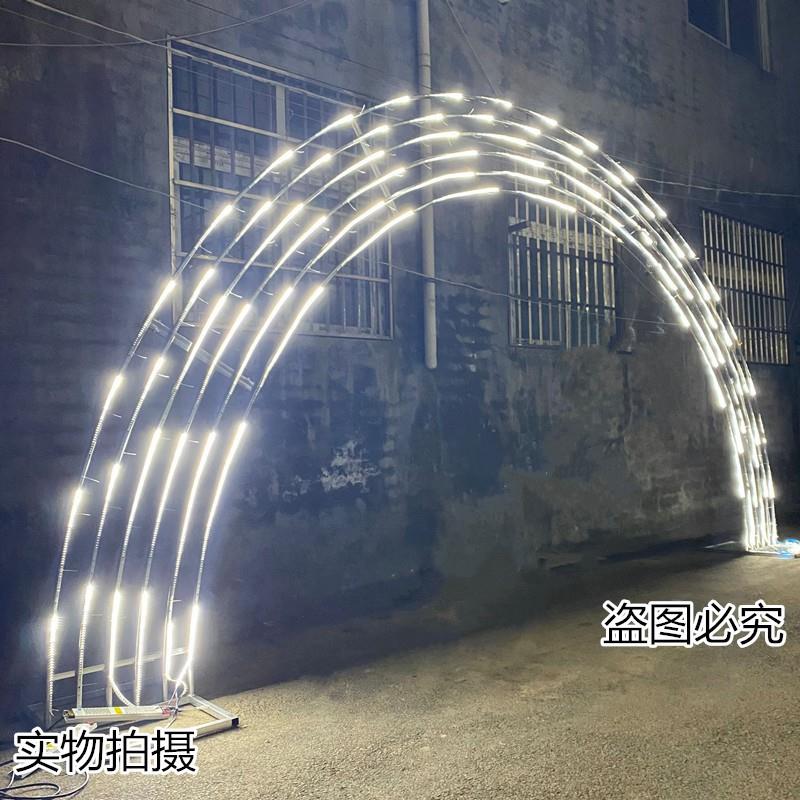婚庆道具铁艺流星雨拱门流水灯带架子背景跑马灯迎宾区婚礼喜庆门