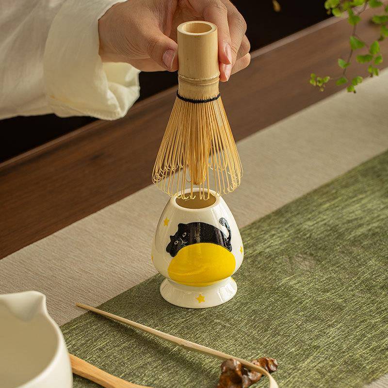 手工茶筅立套组创意日式抹茶工具茶刷宋代点茶工具四件套茶道配件